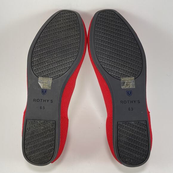 Rothy’s The Flats Round Toe Ballet Flat Shoes Women's Size 6.5 Scooter Red - Picture 7 of 9